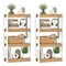 Costway 1/2 PCS 4 Tier Bookshelf Wooden Bookcase with Dual Anti-Tipping Kits Open Shelving Unit Natural/Brown